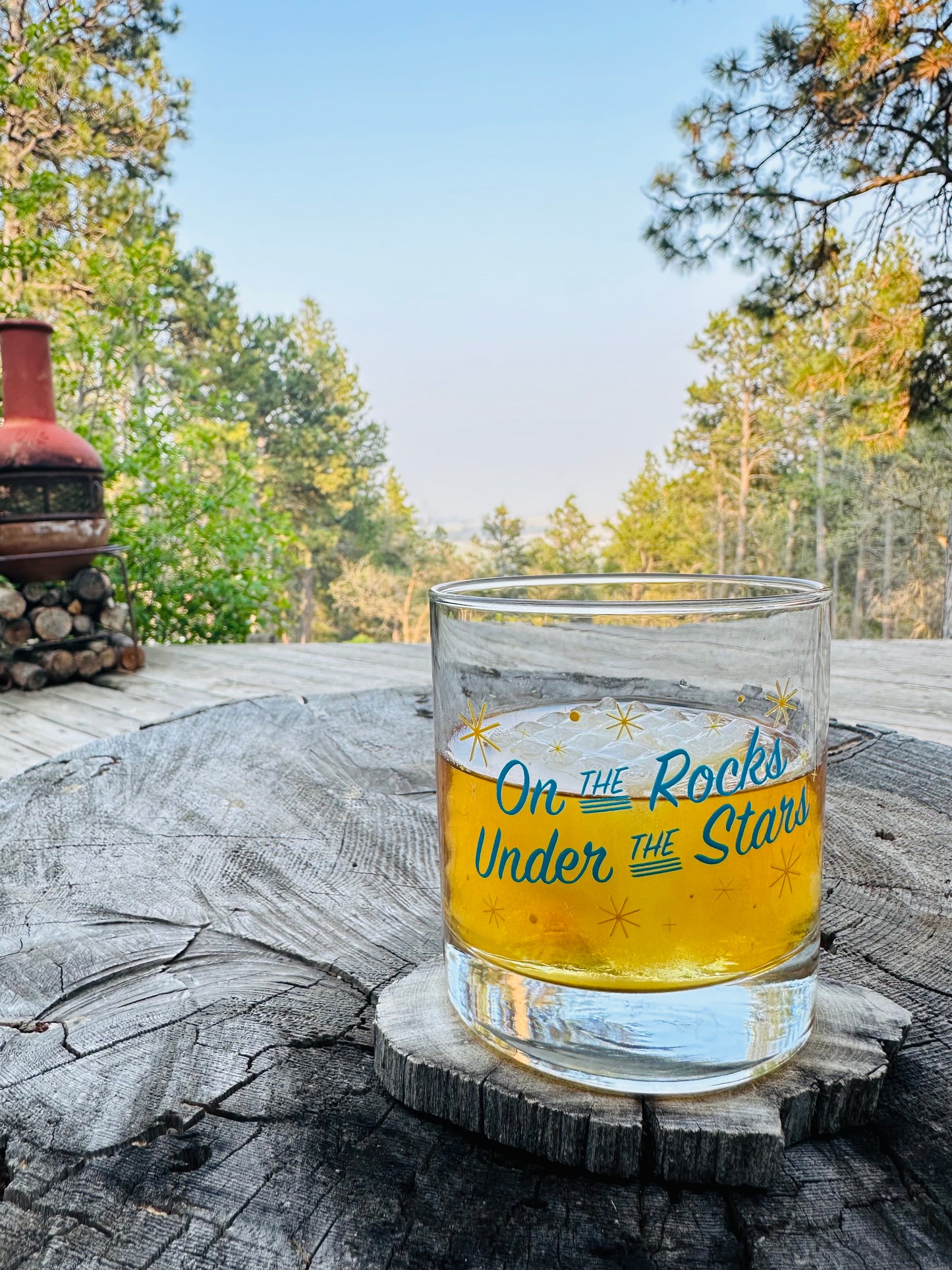 On the Rocks Under the Stars Whiskey Rocks Glass