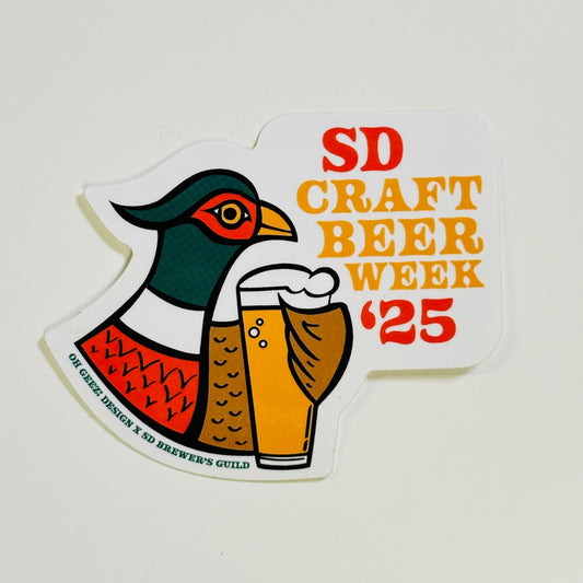 South Dakota Craft Beer Week 2025 Pheasant Sticker by Oh Geez! Design