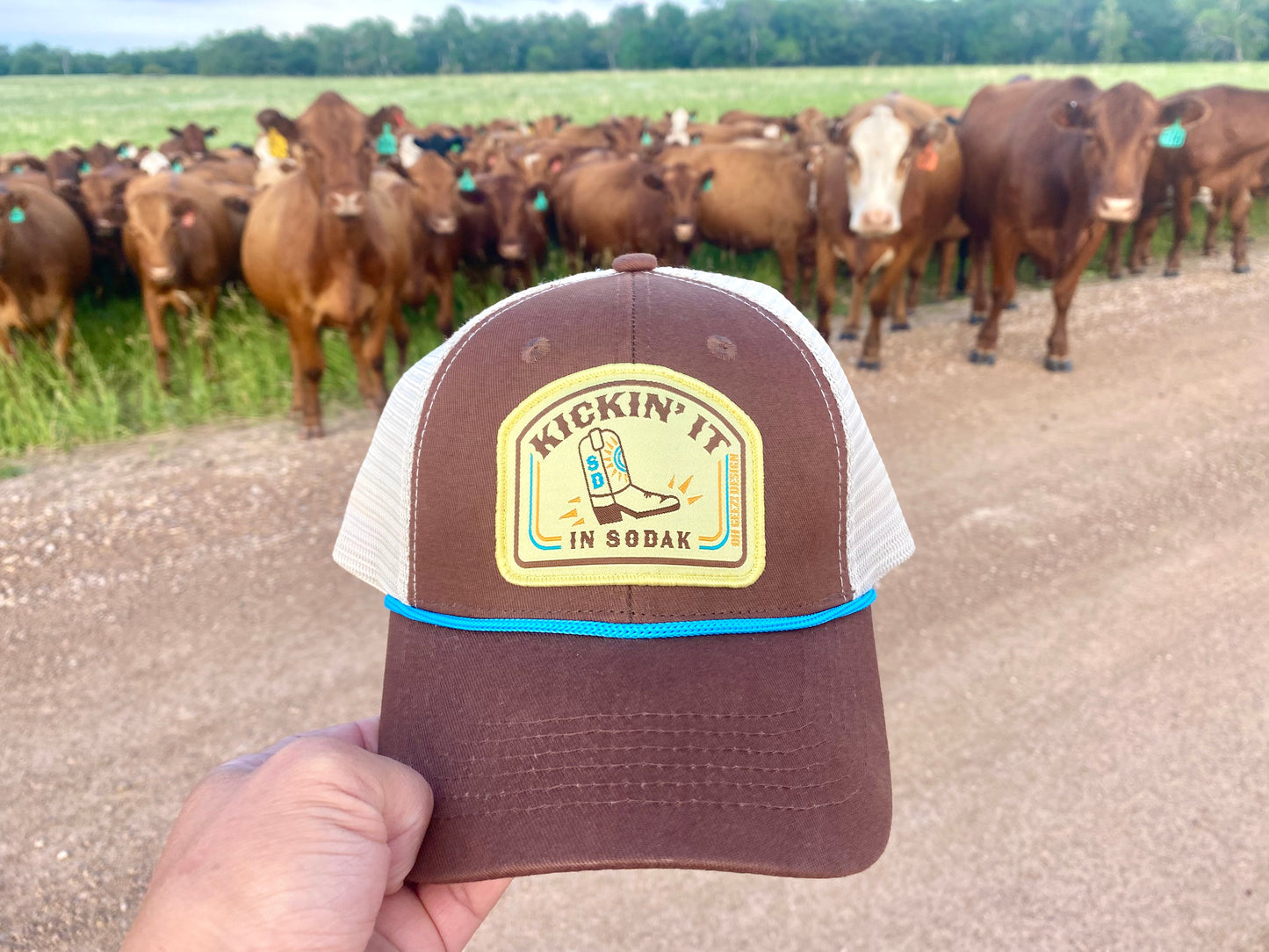 Kickin' It in SoDak Snapback Rope Hat by Oh Geez! Design