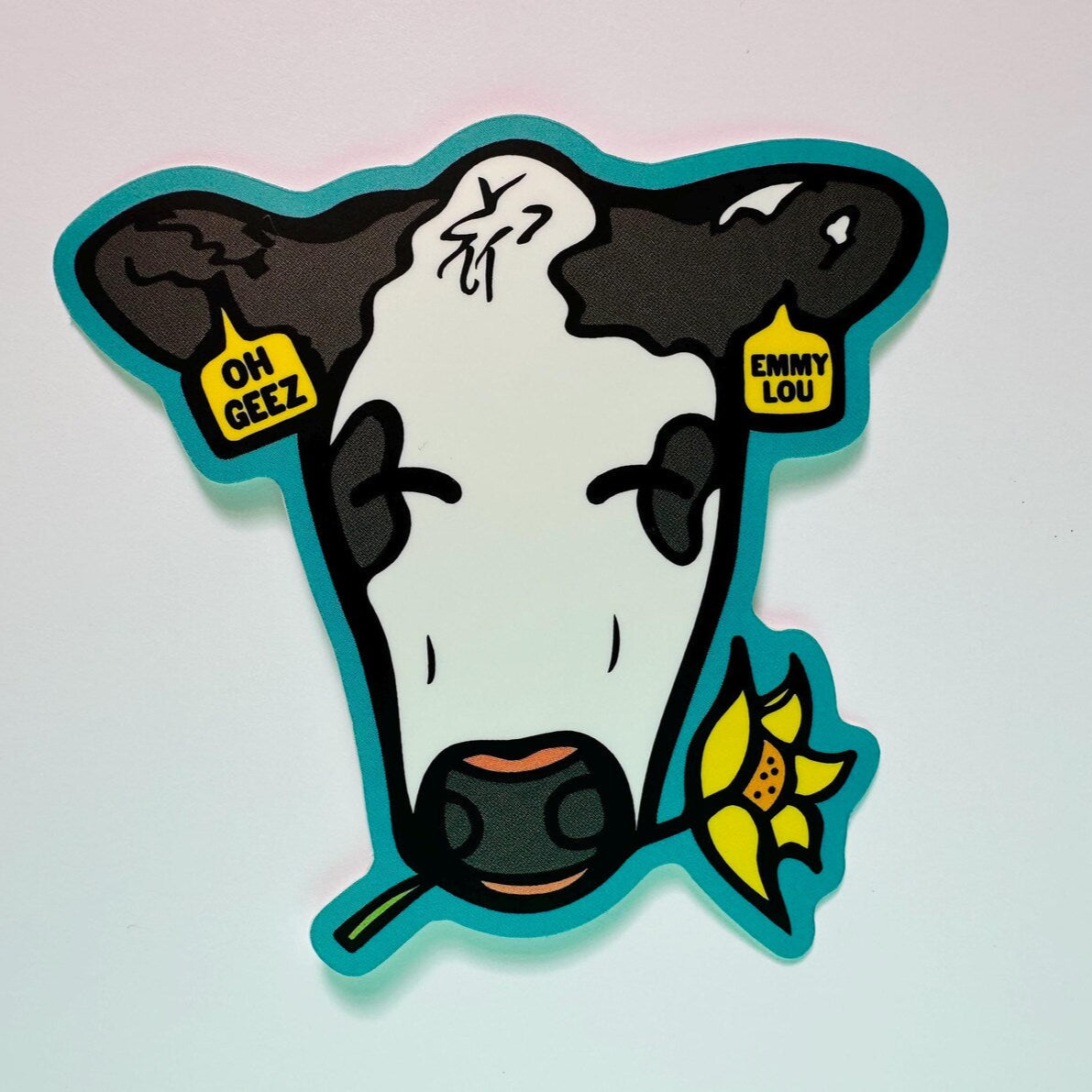 Emmy Lou Baldy Cow Sticker