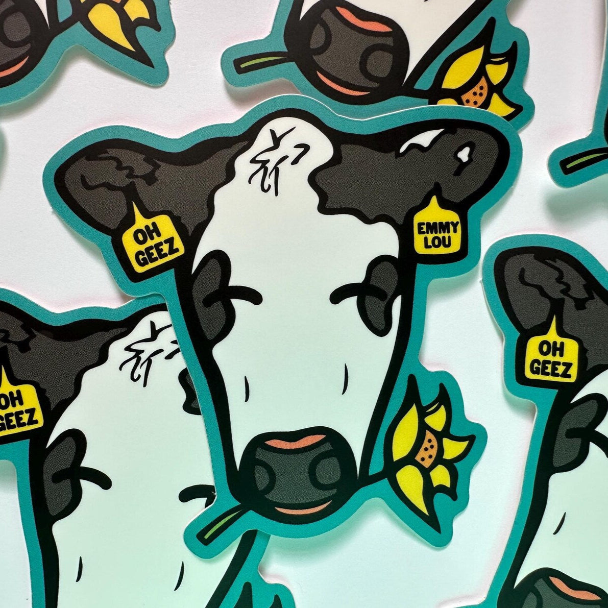 Emmy Lou Baldy Cow Sticker