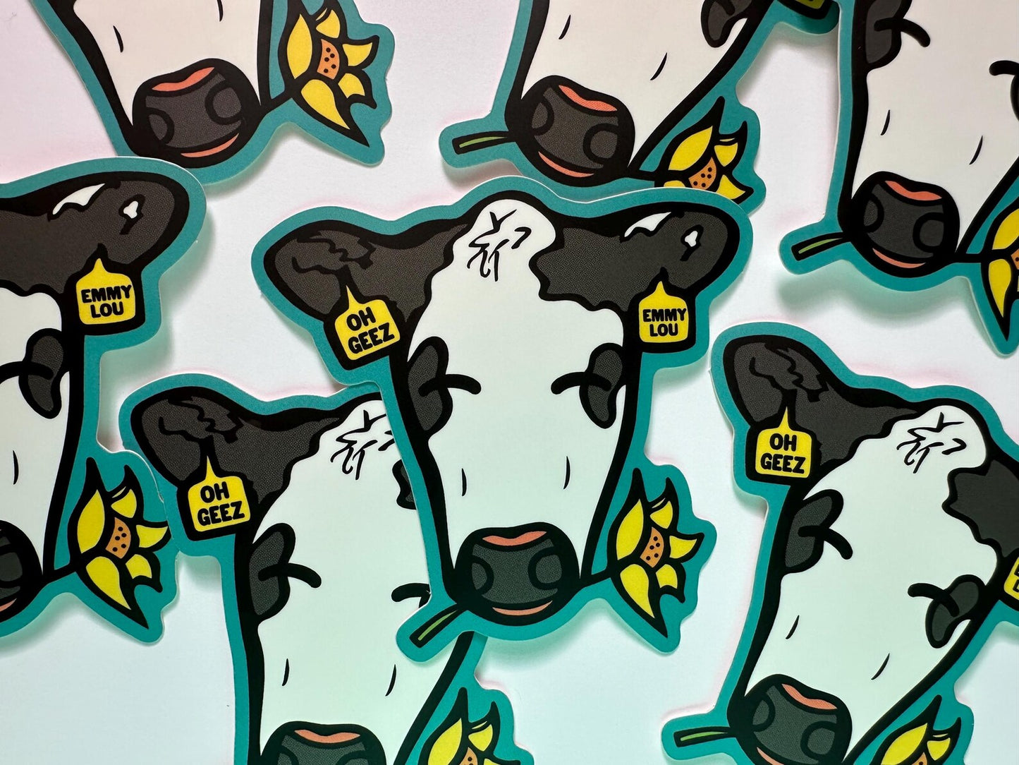 Emmy Lou Baldy Cow Sticker