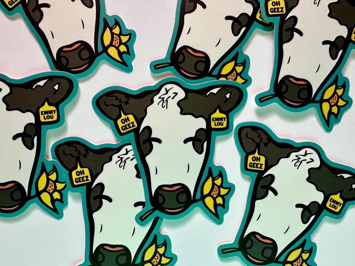 Emmy Lou Baldy Cow Sticker