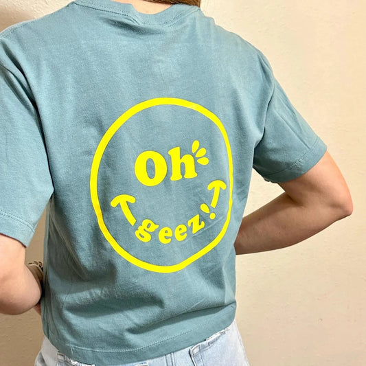 Oh Geez! Design Smiley Women's Boxy Fit T-shirt
