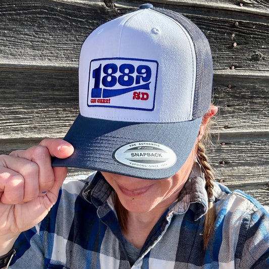 1889 South Dakota Navy and White Trucker Hat