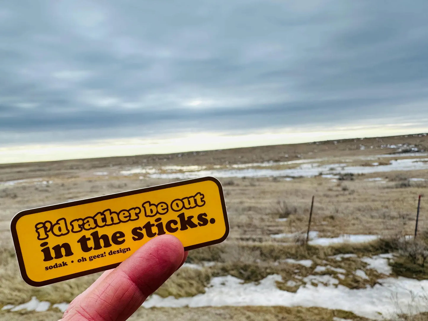 I'd Rather Be Out in the Sticks Sticker by Oh Geez! Design