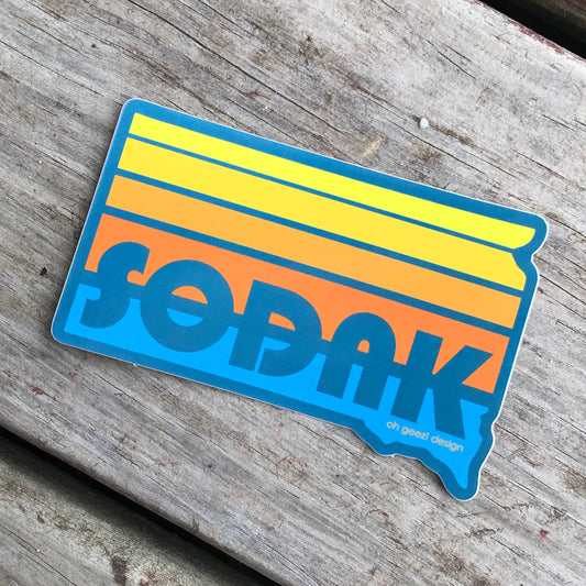 SoDak Sunset Teal Sticker