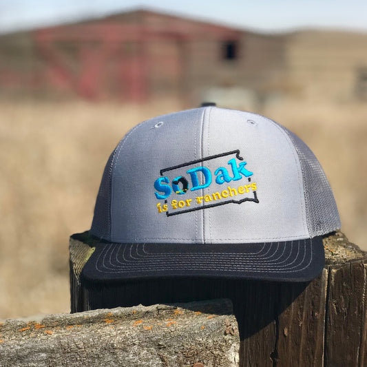 SoDak is for Ranchers Embroidered Gray and Black Trucker