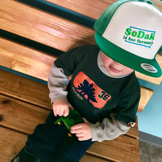 SoDak is for Farmers Green and White Embroidered Flatbill Cap