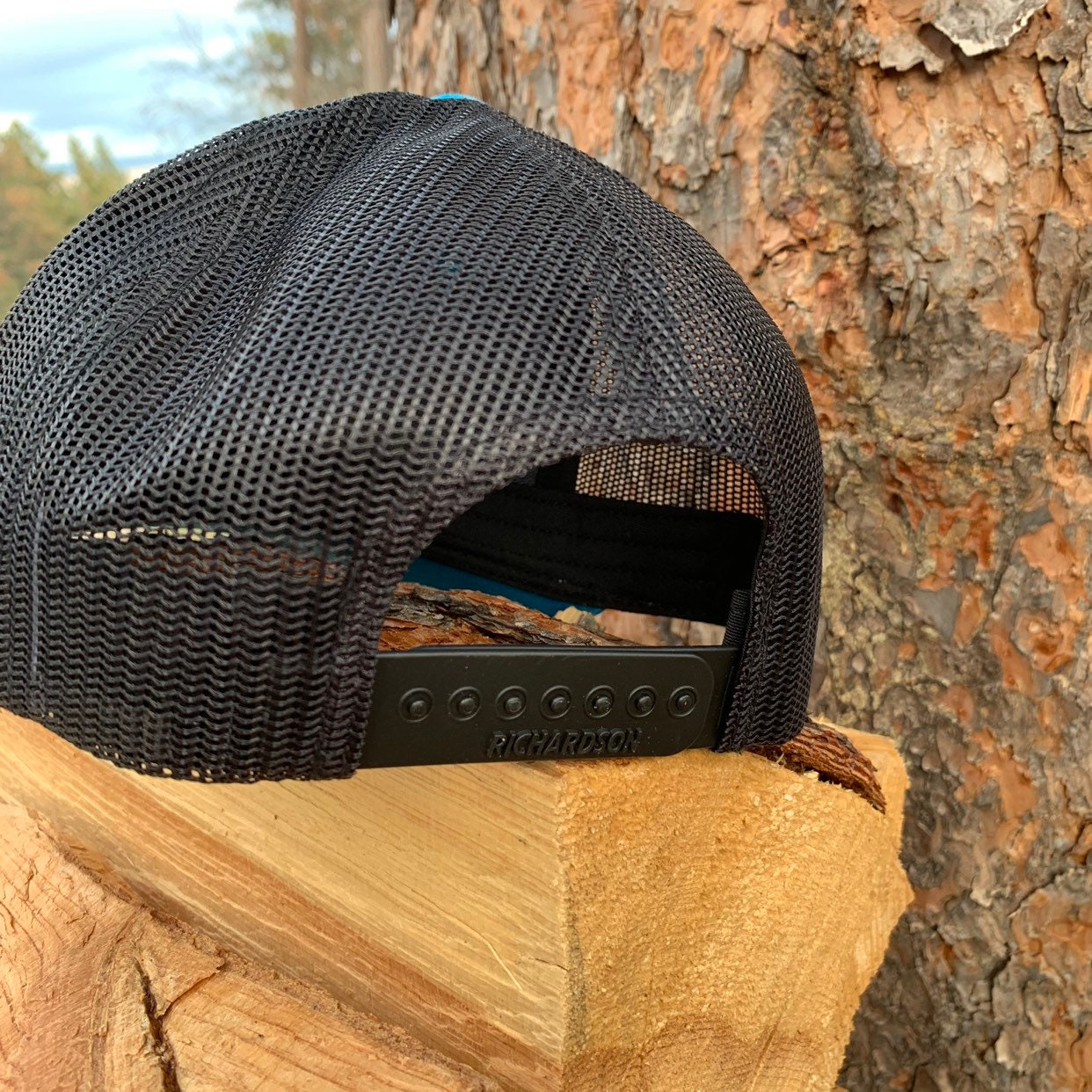 SoDak Sunset Black Trucker Cap by Oh Geez! Design