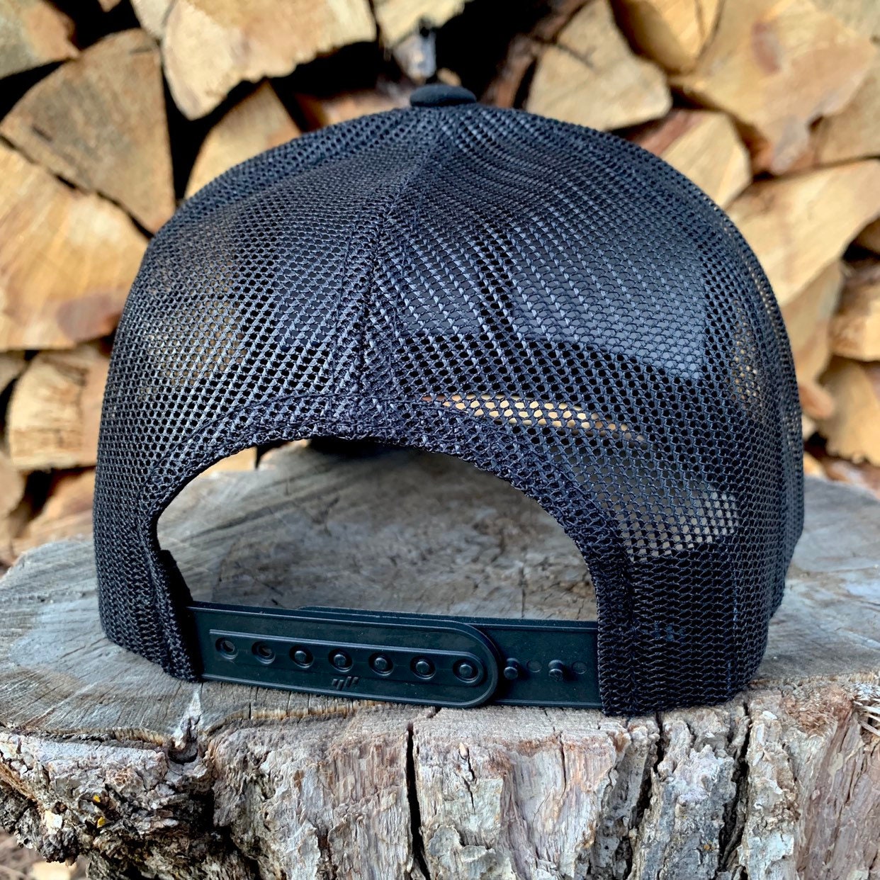 SoDak Sunset Black Trucker Cap by Oh Geez! Design