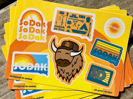 SoDak Sticker Sheet by Oh Geez! Design