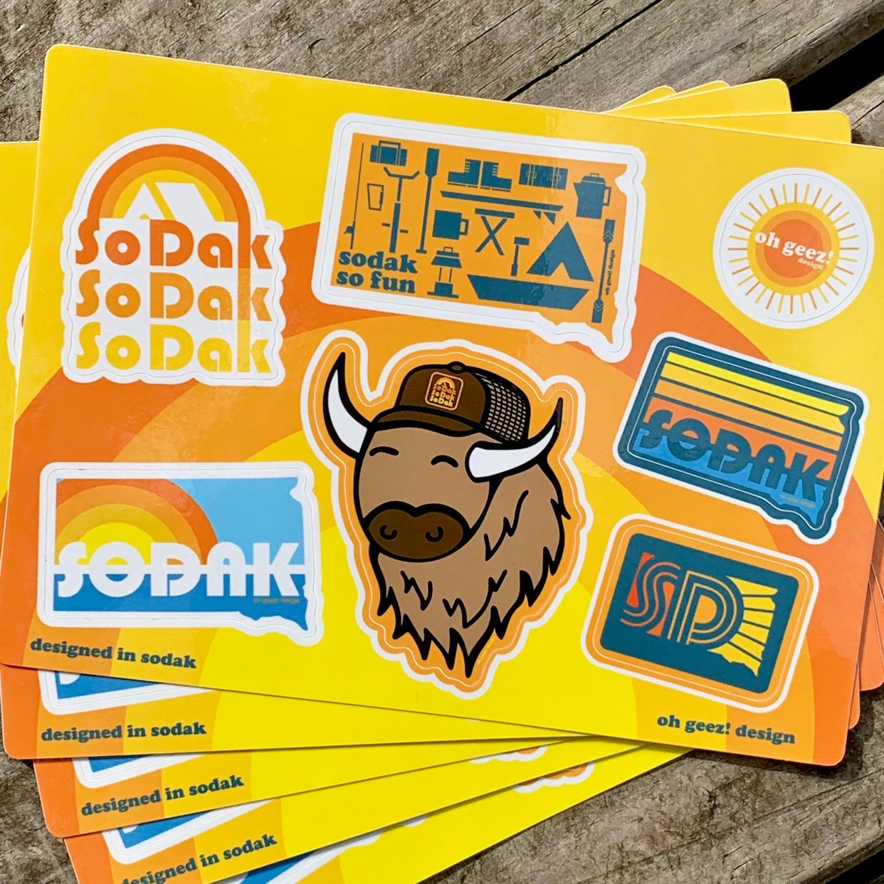 SoDak Sticker Sheet by Oh Geez! Design