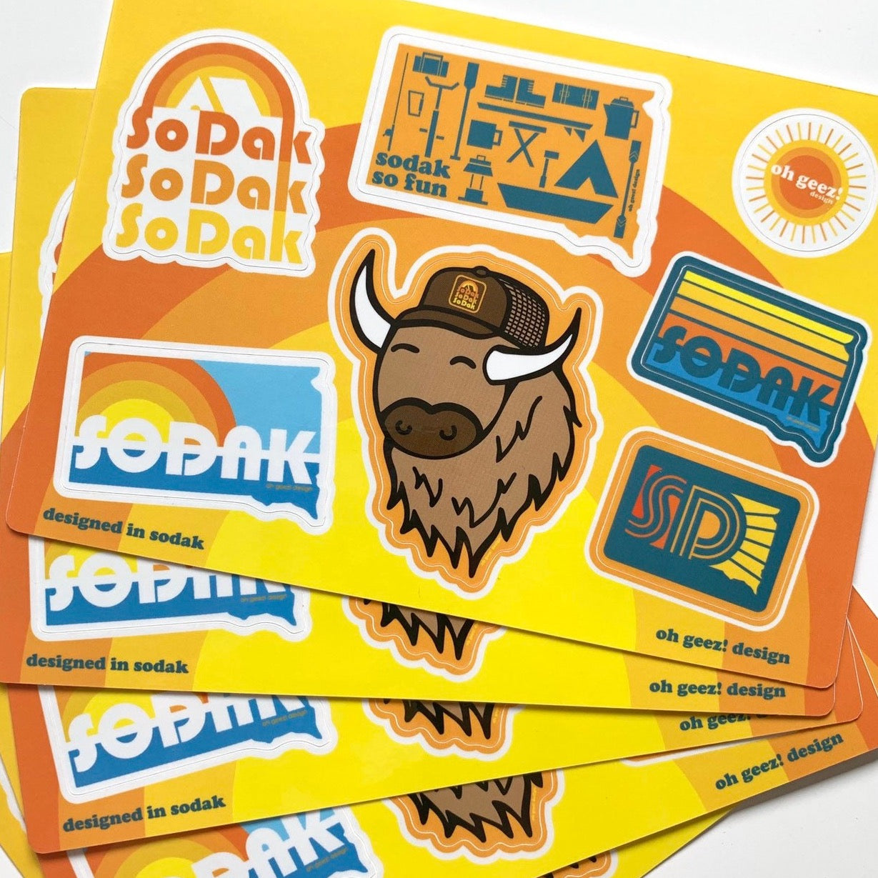 SoDak Sticker Sheet by Oh Geez! Design