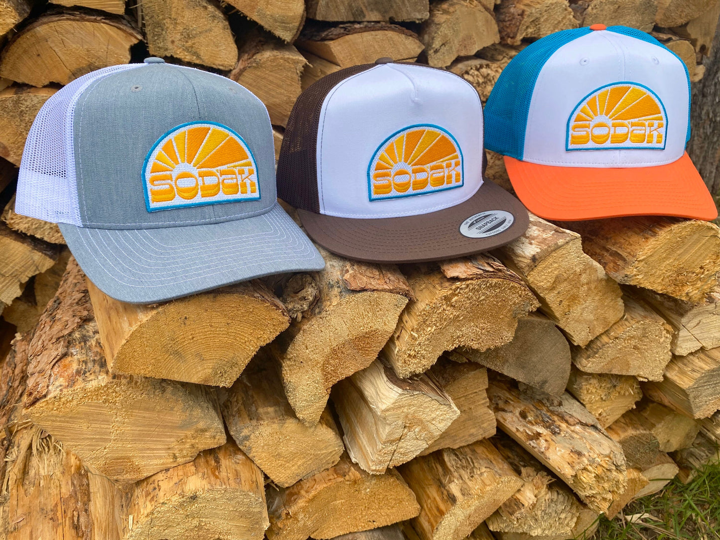 SoDak Sunbeams Flatbill Brown and White Snapback Hat