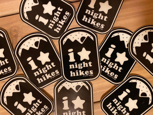 I Star Night Hikes Glow in the Dark Sticker