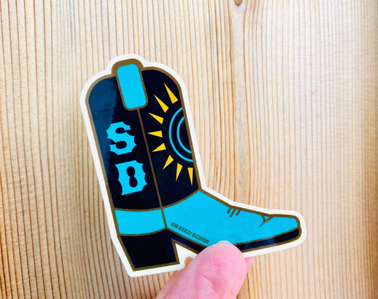 South Dakota Cowboy Boot Sticker by Oh Geez! Design