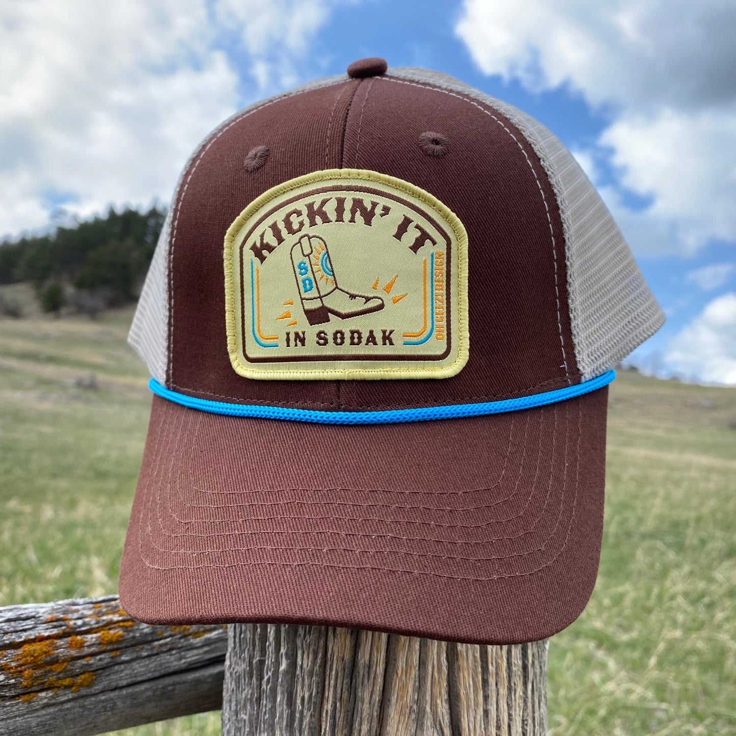 Kickin' It in SoDak Snapback Rope Hat by Oh Geez! Design