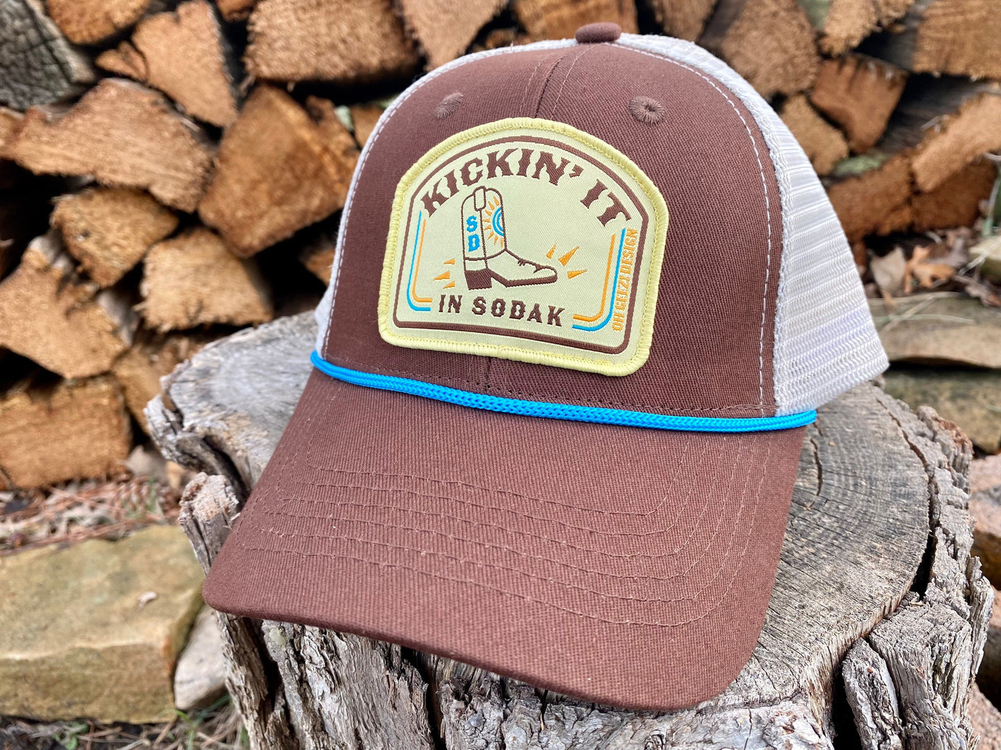 Kickin' It in SoDak Snapback Rope Hat by Oh Geez! Design