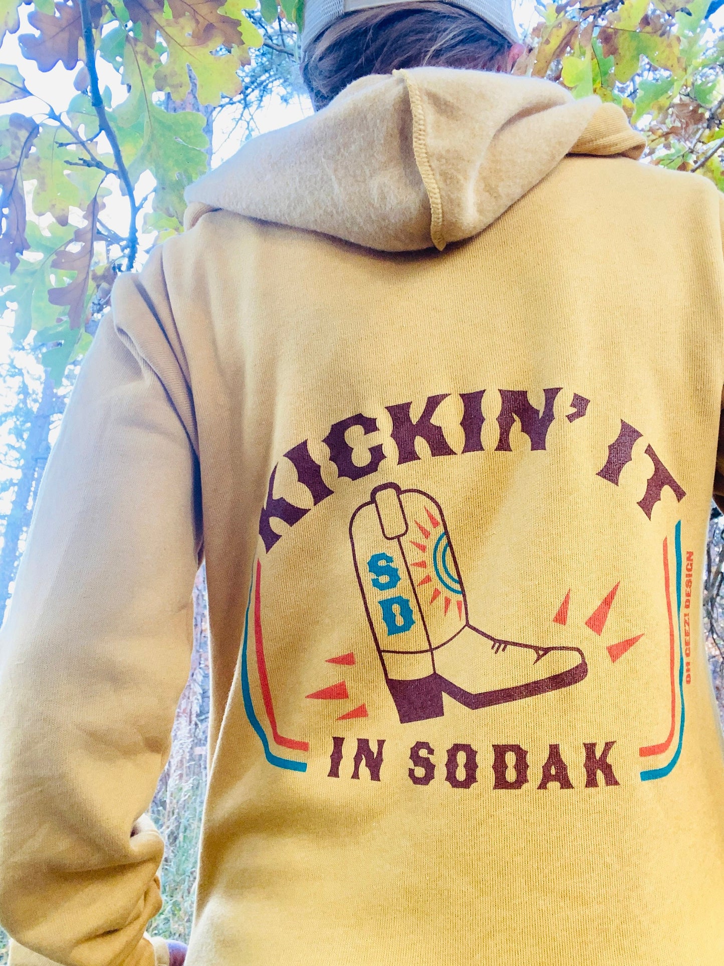 Kickin' It In SoDak Zip Up Hoodie by Oh Geez! Design