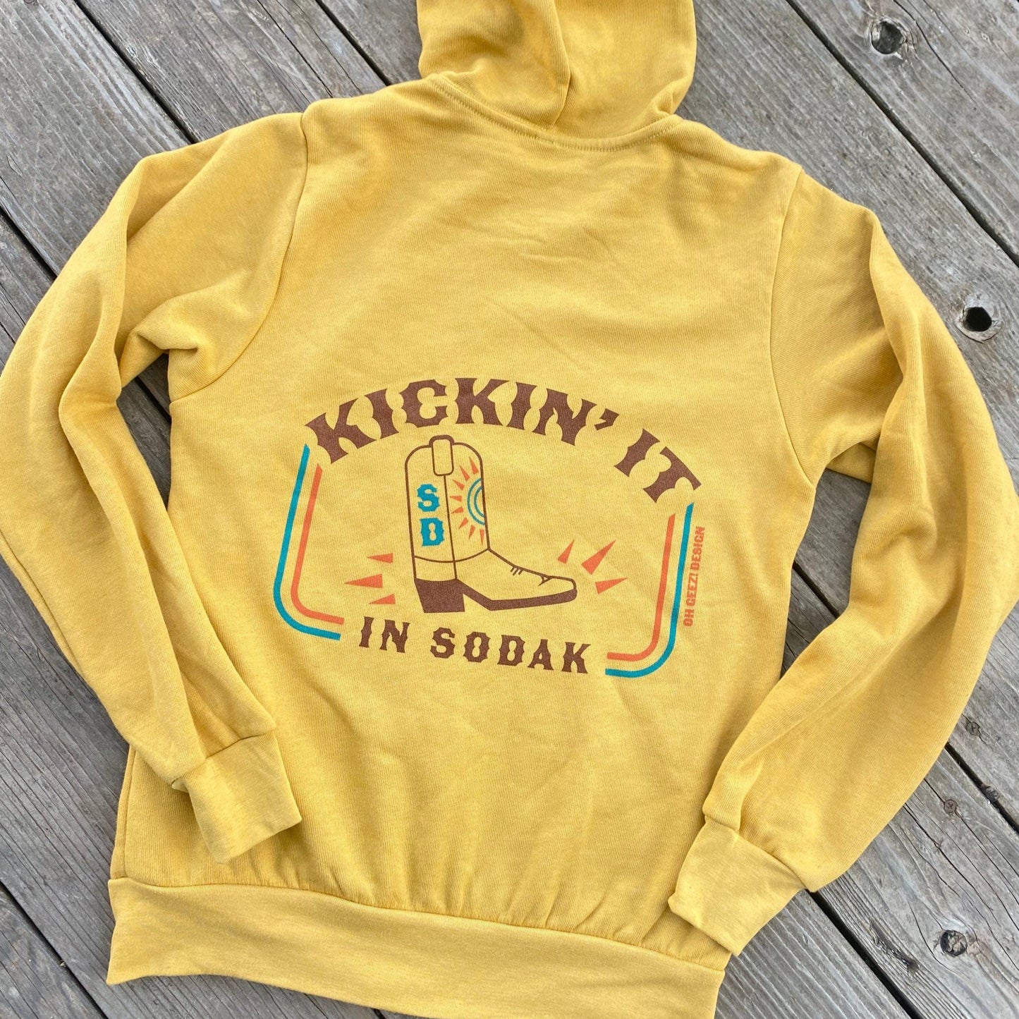 Kickin' It In SoDak Zip Up Hoodie by Oh Geez! Design