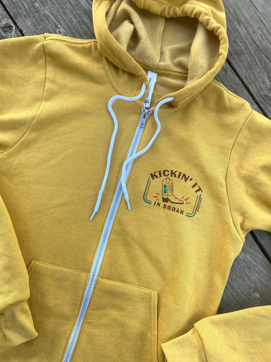 Kickin' It In SoDak Zip Up Hoodie by Oh Geez! Design