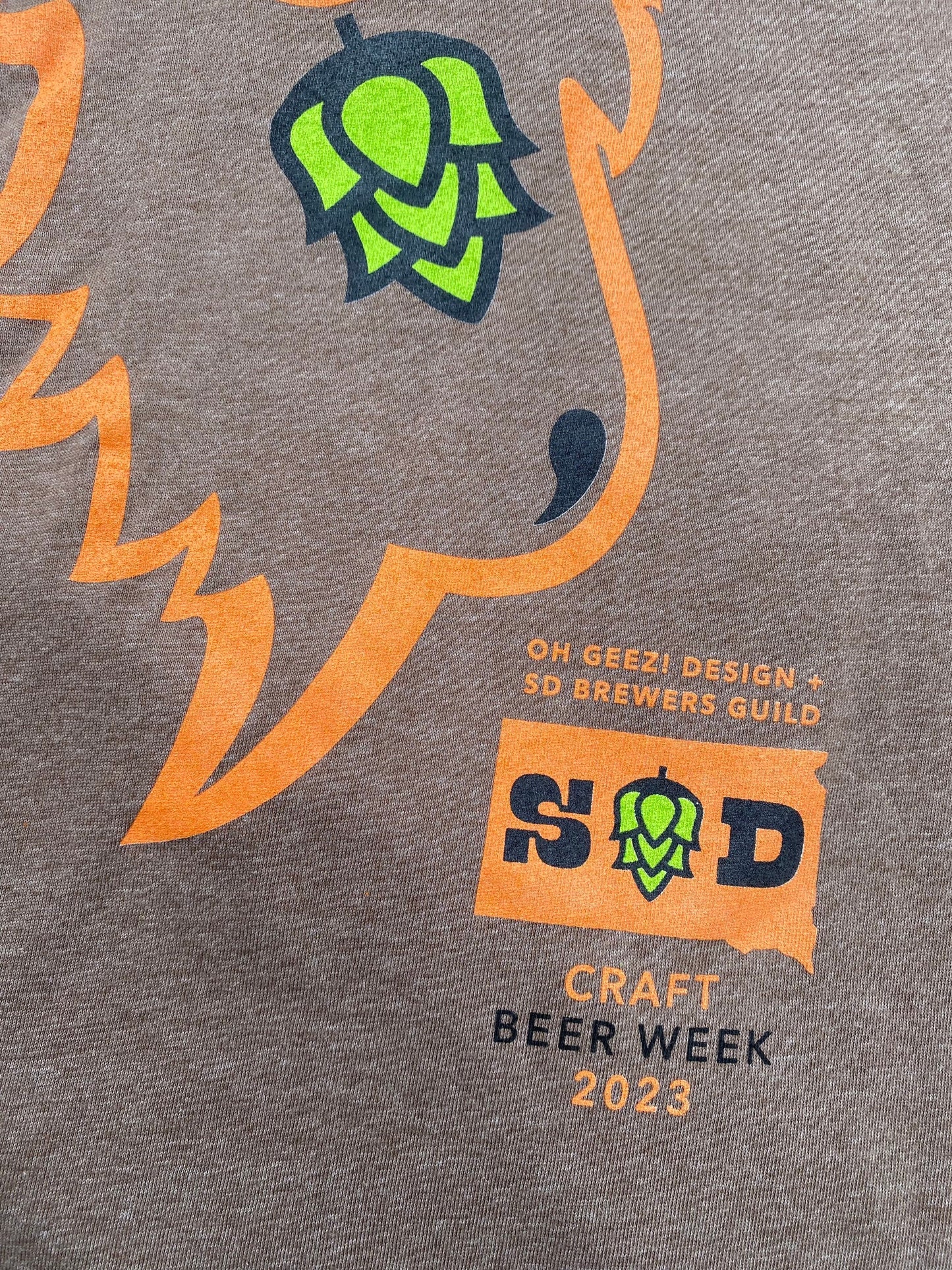 Hops and Horns South Dakota Craft Beer Week Brown Unisex T-Shirt