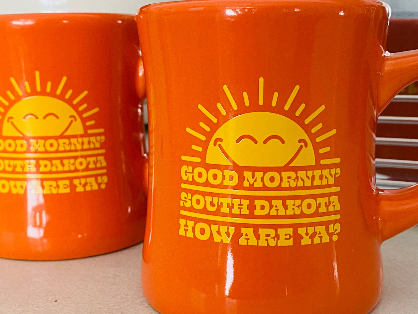 Good Mornin' South Dakota How are Ya? Retro Diner Coffee Mug Set