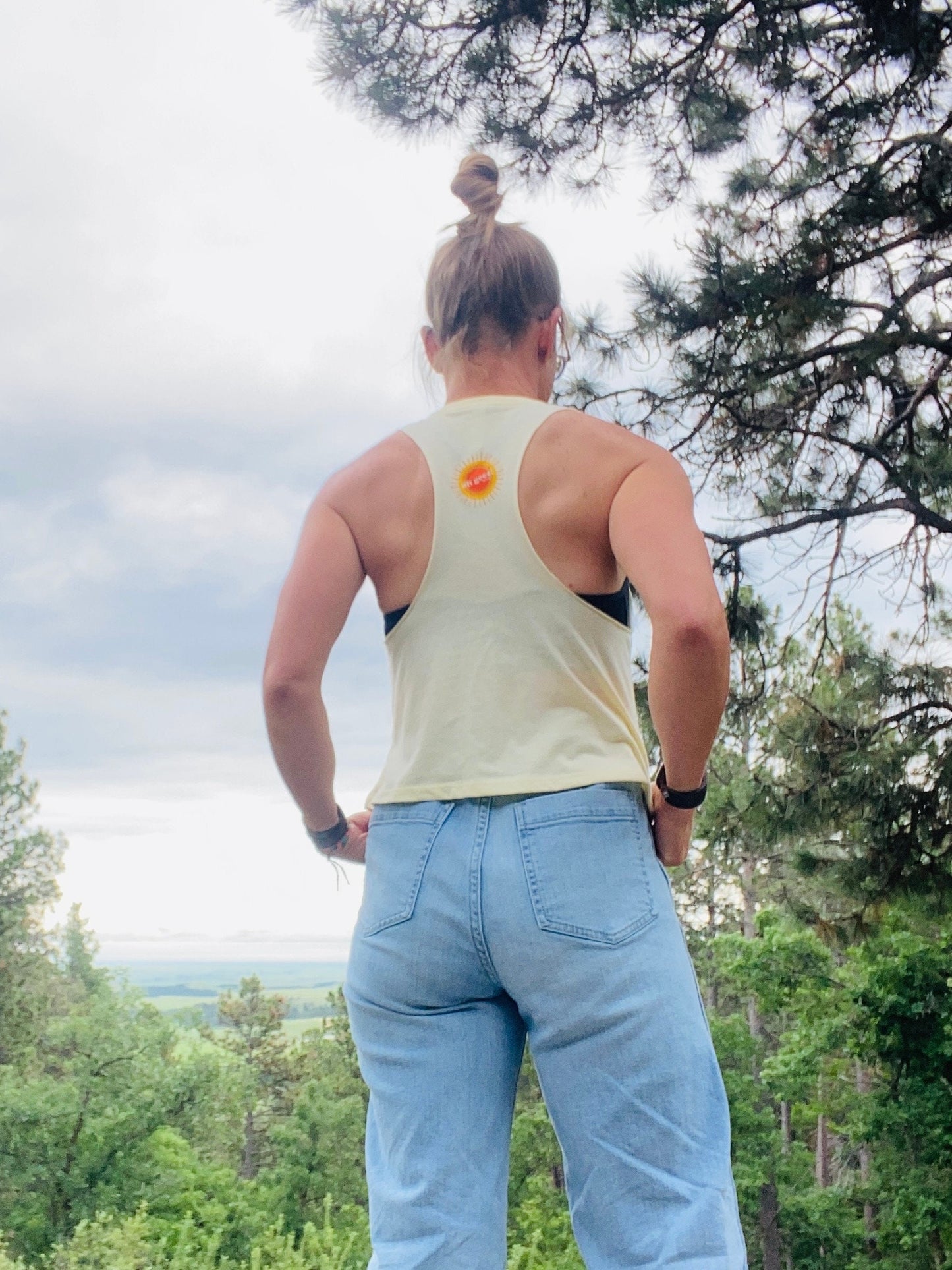 SoDak Sunbeams Women's Racerback Crop Tank Top