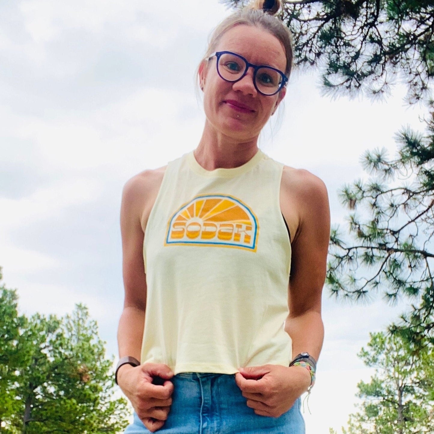 SoDak Sunbeams Women's Racerback Crop Tank Top