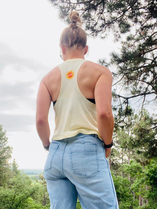 SoDak Sunbeams Women's Racerback Crop Tank Top