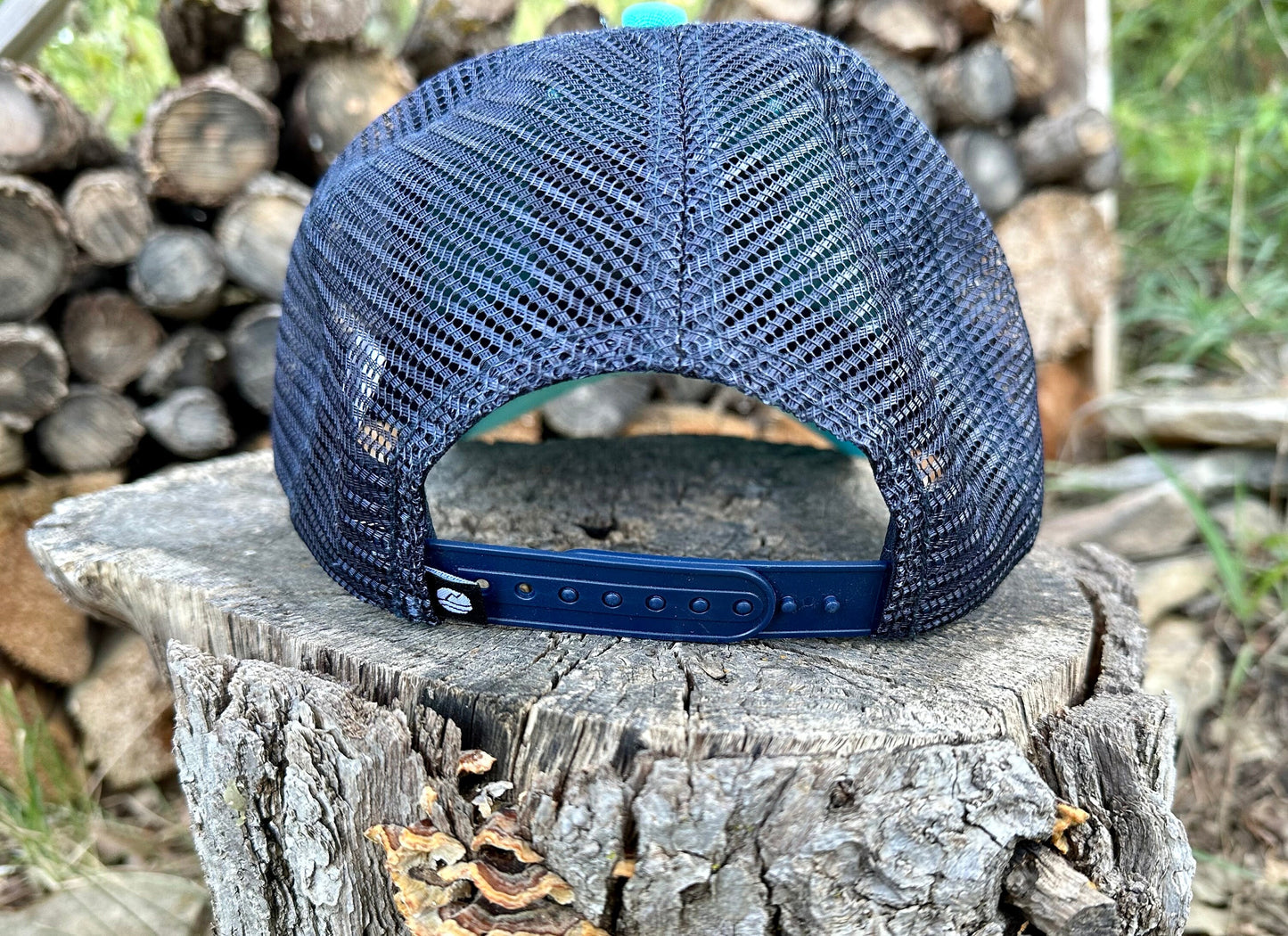 SD Sunny Caribbean Blue and Navy Trucker Snapback Hat