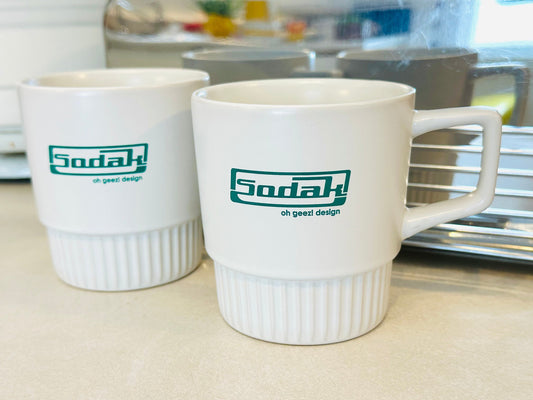SoDak Classic Retro Lines Coffee Mug Set