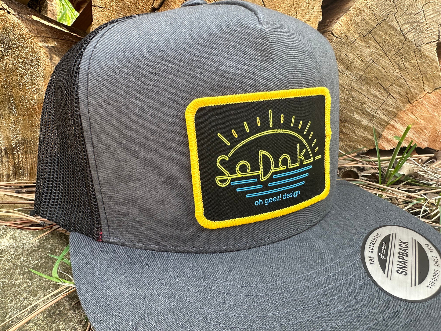 SoDak Neon Sun Flatbill Snapback Hat