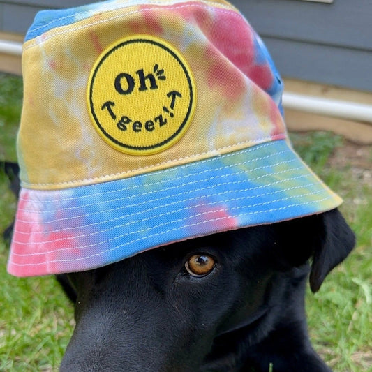 Oh Geez! Design Smiley Tie Dyed Bucket Hat
