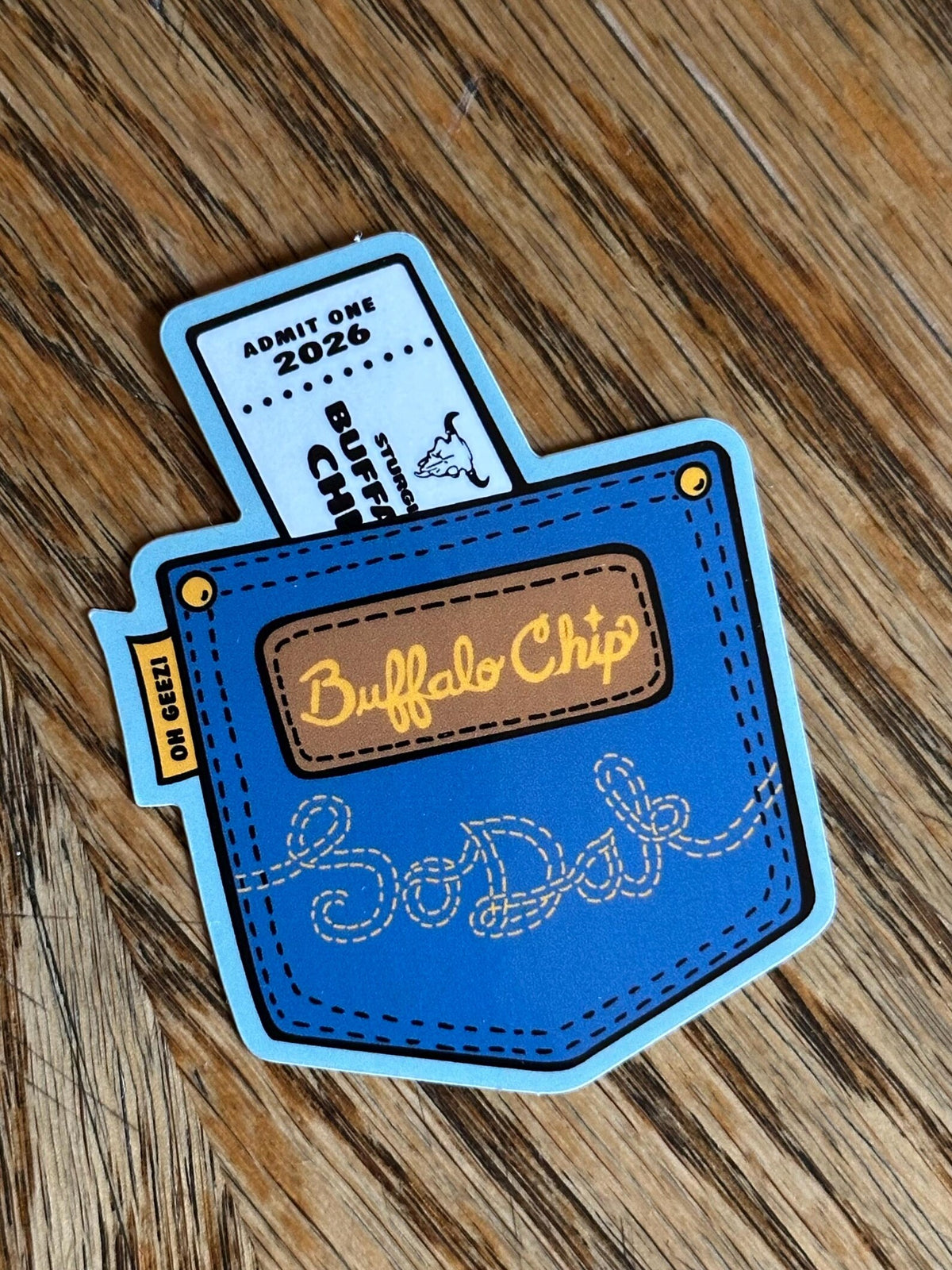 Buffalo Chip Sticker by Oh Geez! Design