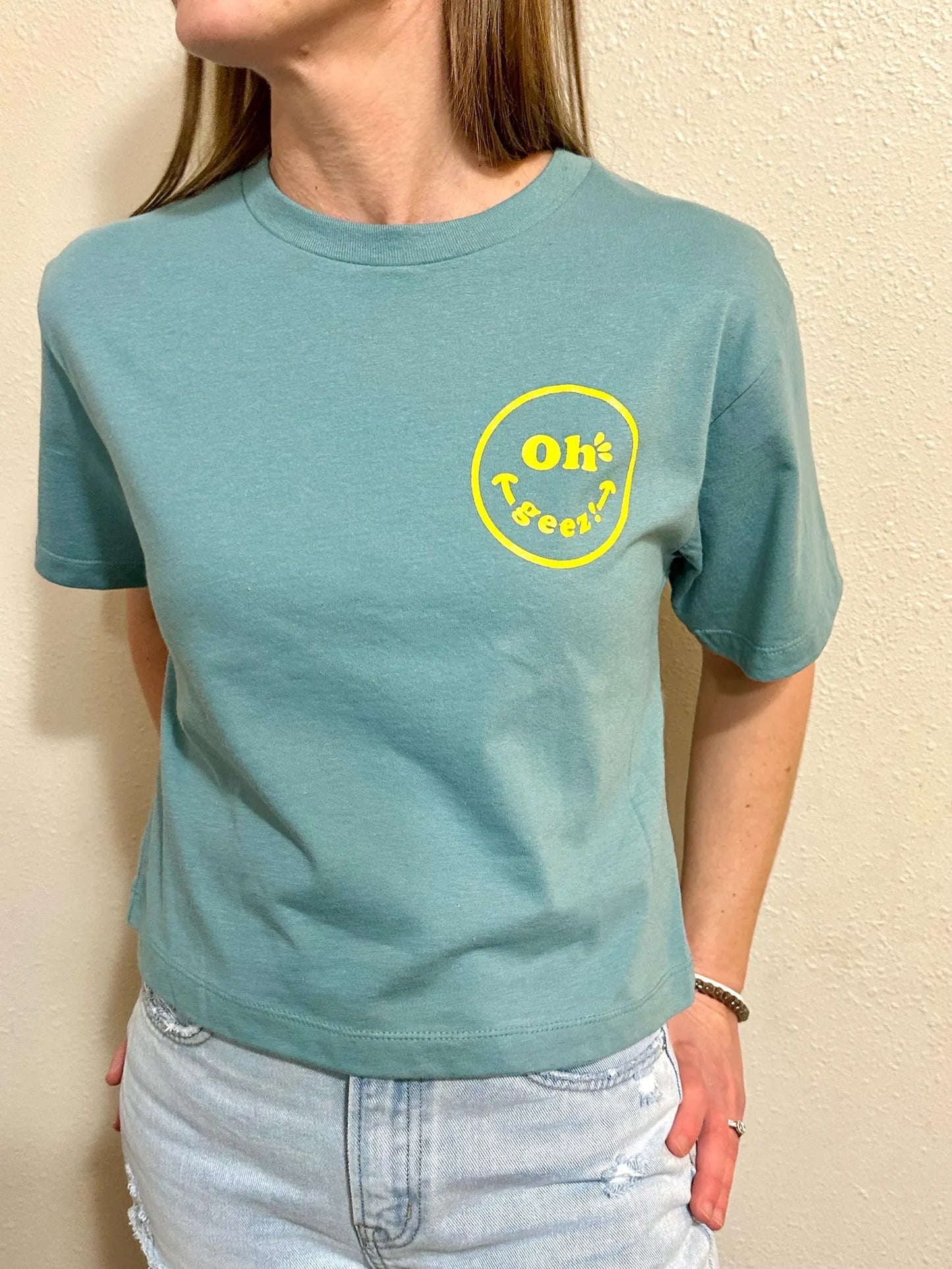 Oh Geez! Design Smiley Women's Boxy Fit T-shirt