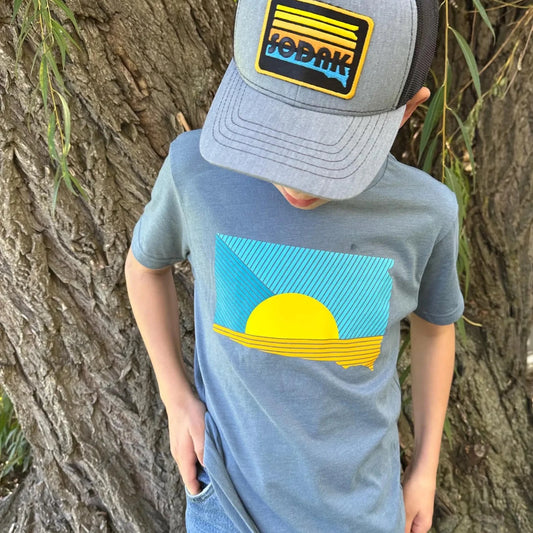 South Dakota Sunrays Kids T-shirt by Oh Geez! Design