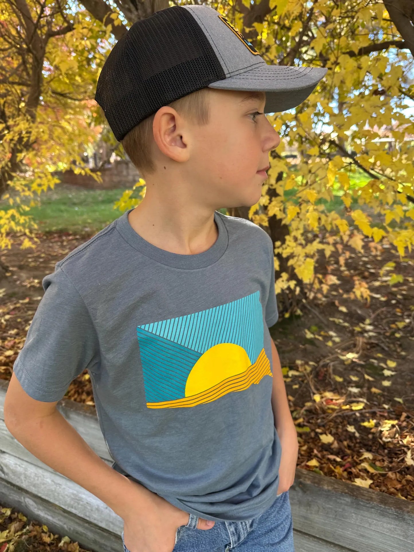 South Dakota Sunrays Kids T-shirt by Oh Geez! Design