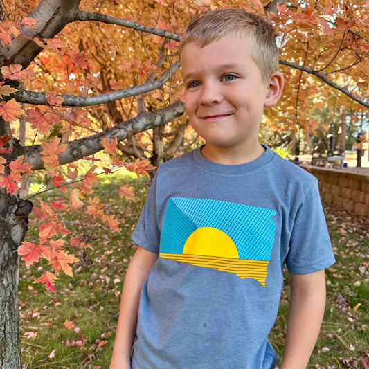 South Dakota Sunrays Kids T-shirt by Oh Geez! Design