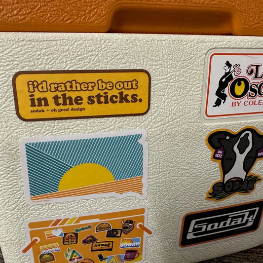 I'd Rather Be Out in the Sticks Sticker by Oh Geez! Design