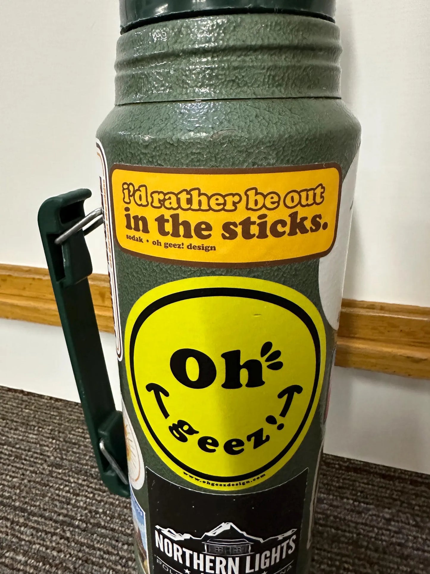 I'd Rather Be Out in the Sticks Sticker by Oh Geez! Design