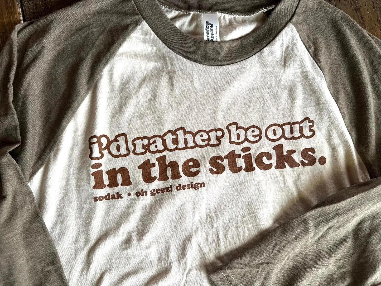 I'd Rather Be Out in the Sticks Unisex Retro Baseball Tee
