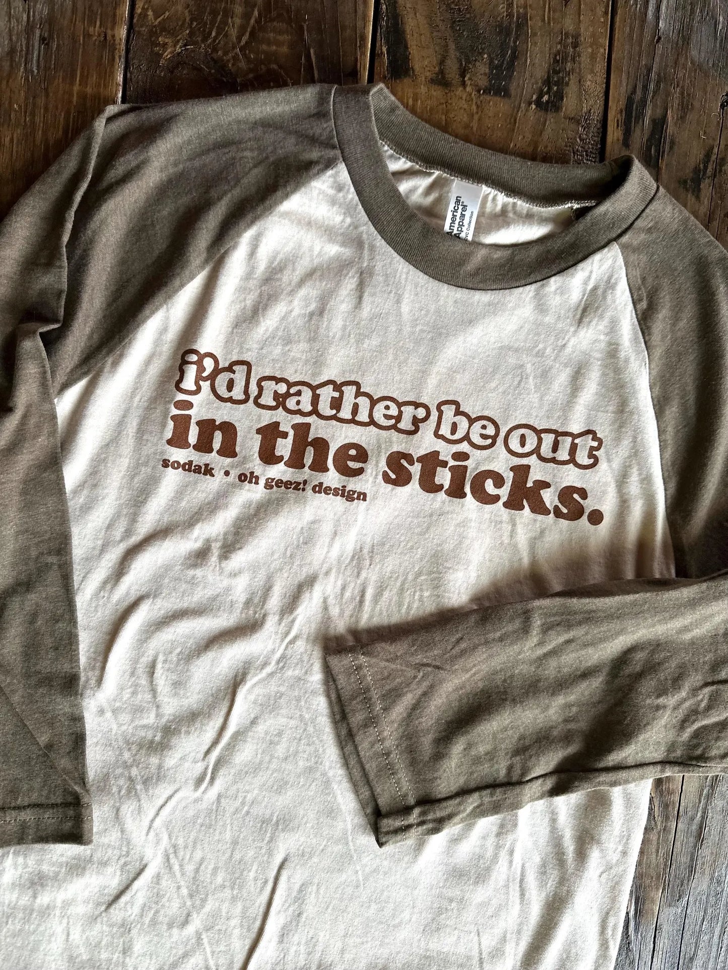 I'd Rather Be Out in the Sticks Unisex Retro Baseball Tee