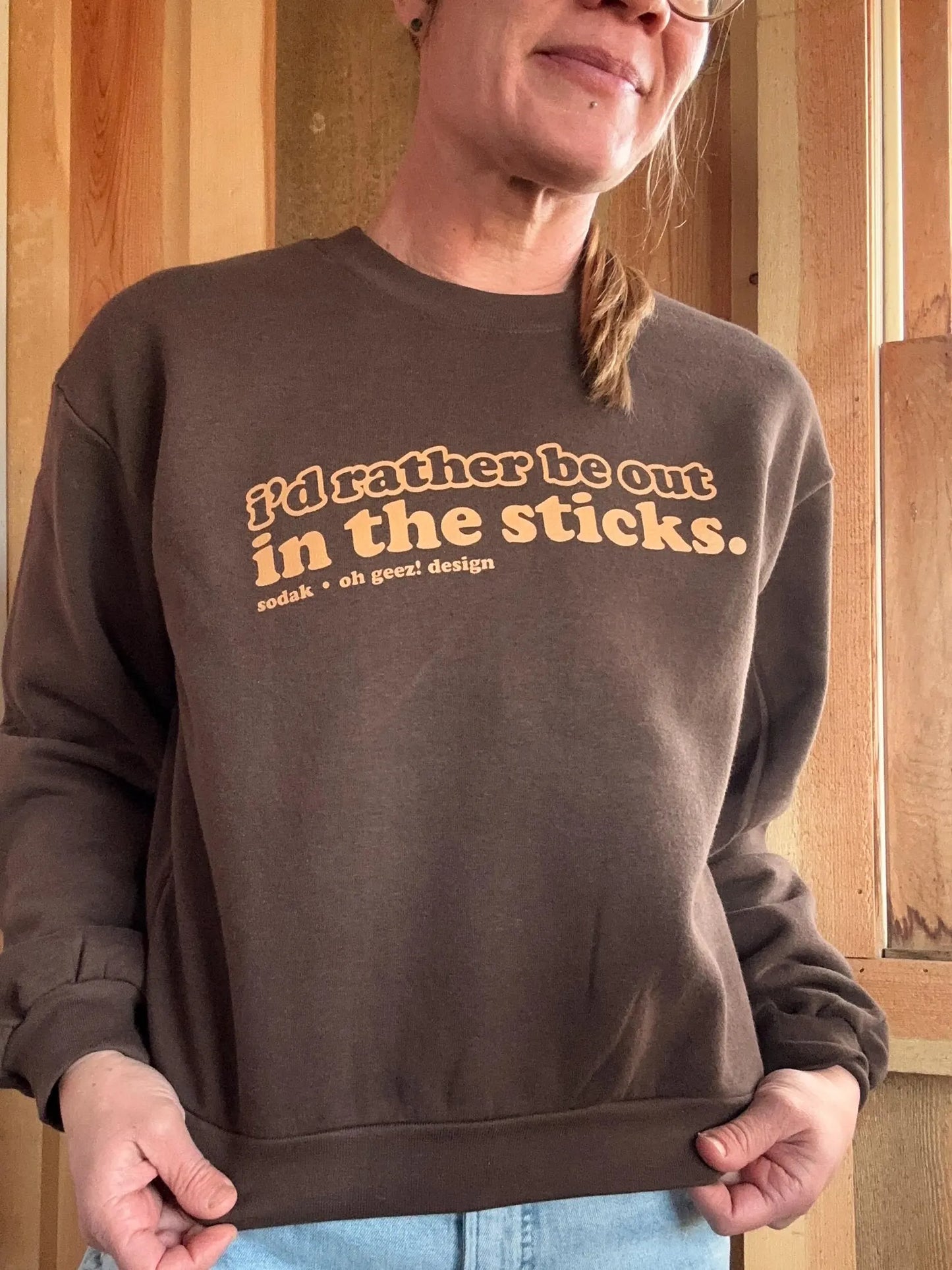 I'd Rather Be Out in the Sticks Women's Sweatshirt Boxy Fit
