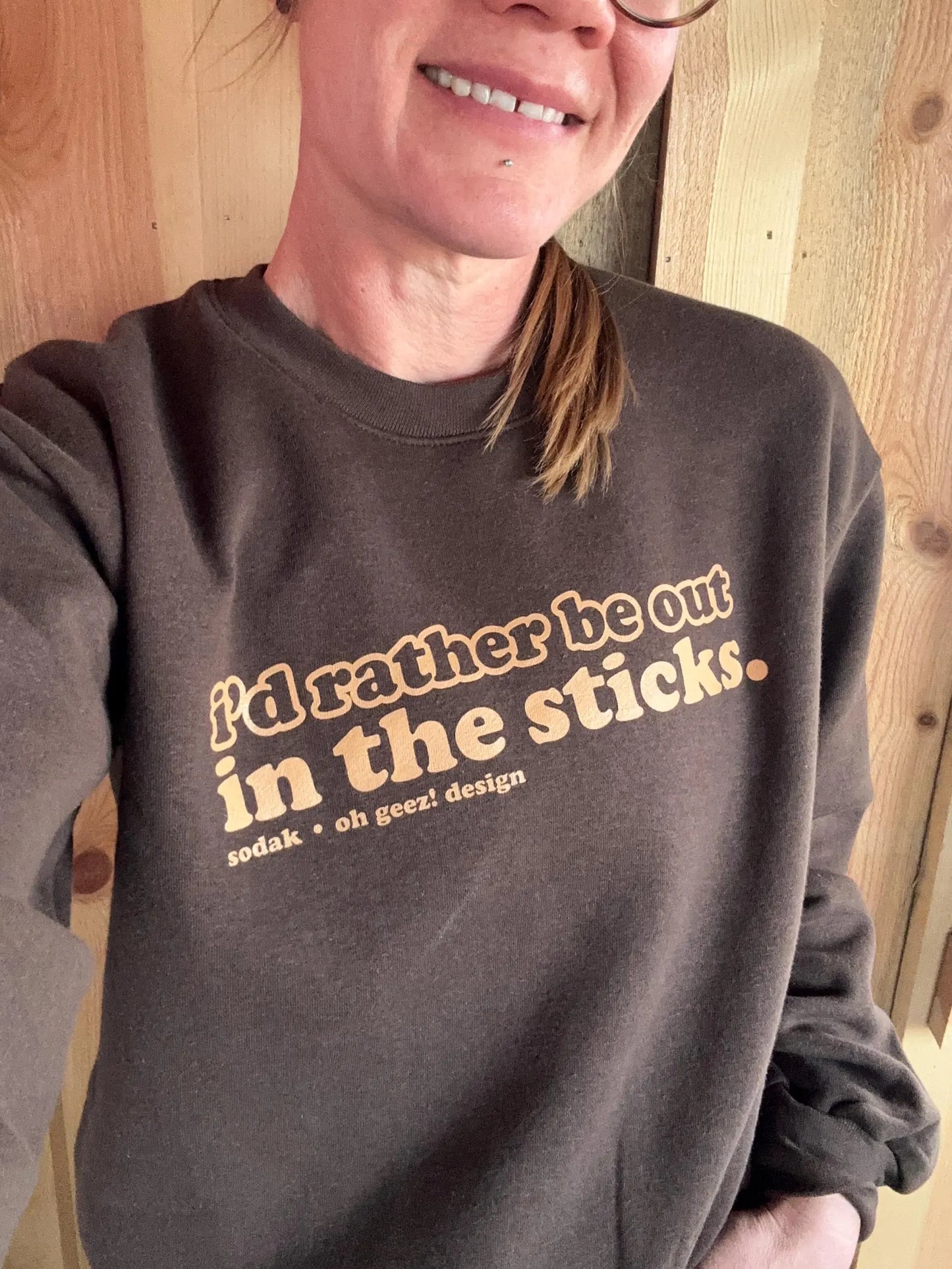 I'd Rather Be Out in the Sticks Women's Sweatshirt Boxy Fit