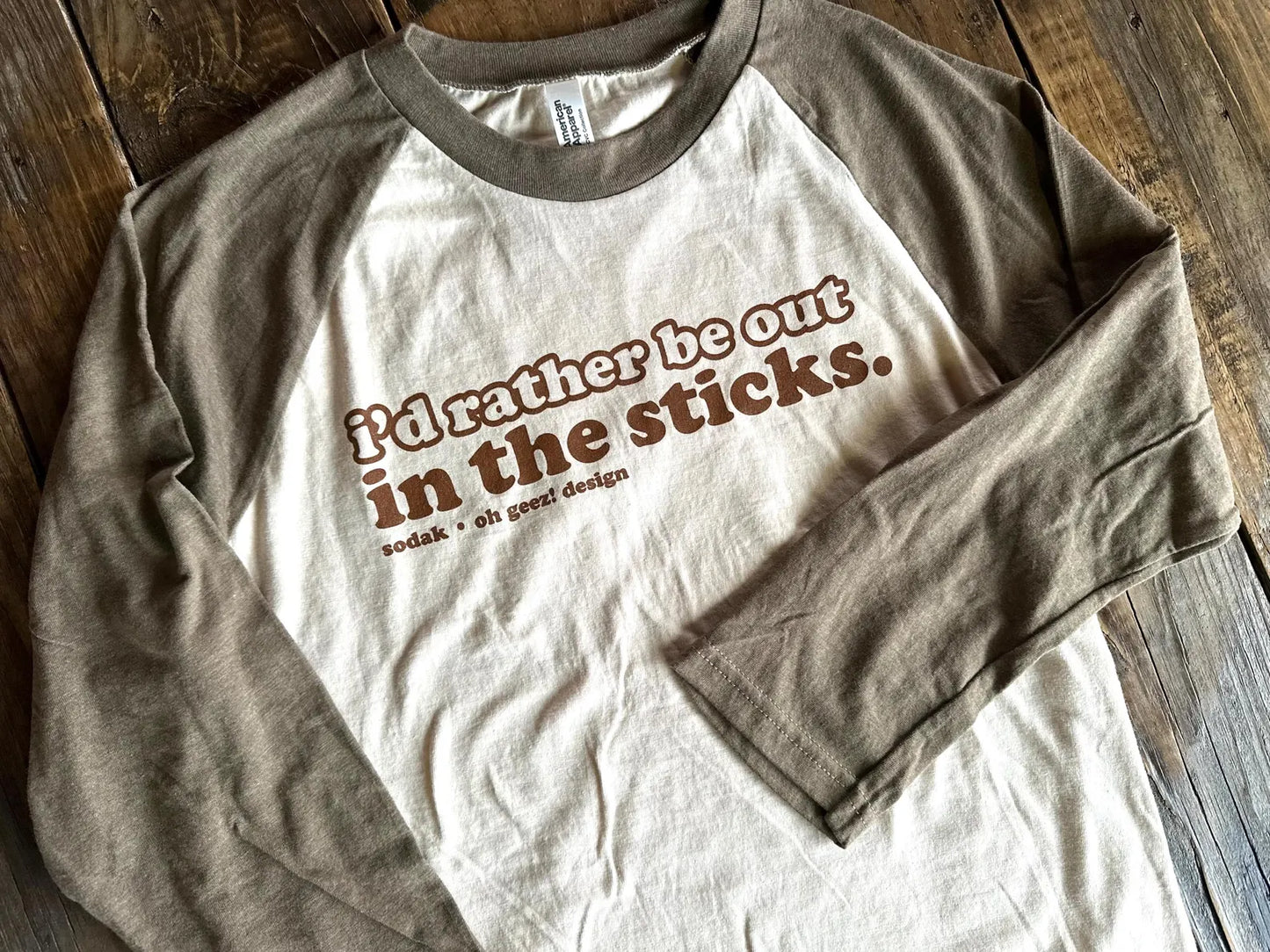 I'd Rather Be Out in the Sticks Unisex Retro Baseball Tee
