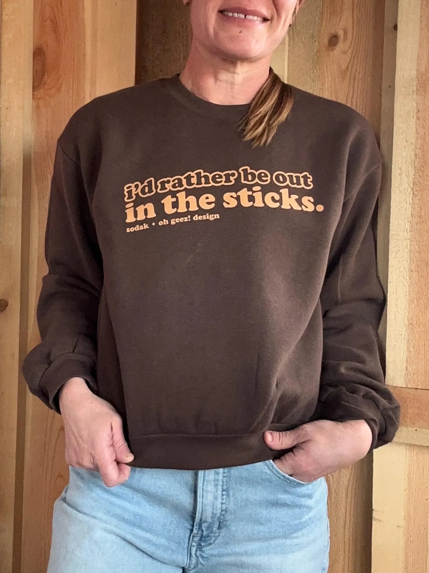 I'd Rather Be Out in the Sticks Women's Sweatshirt Boxy Fit