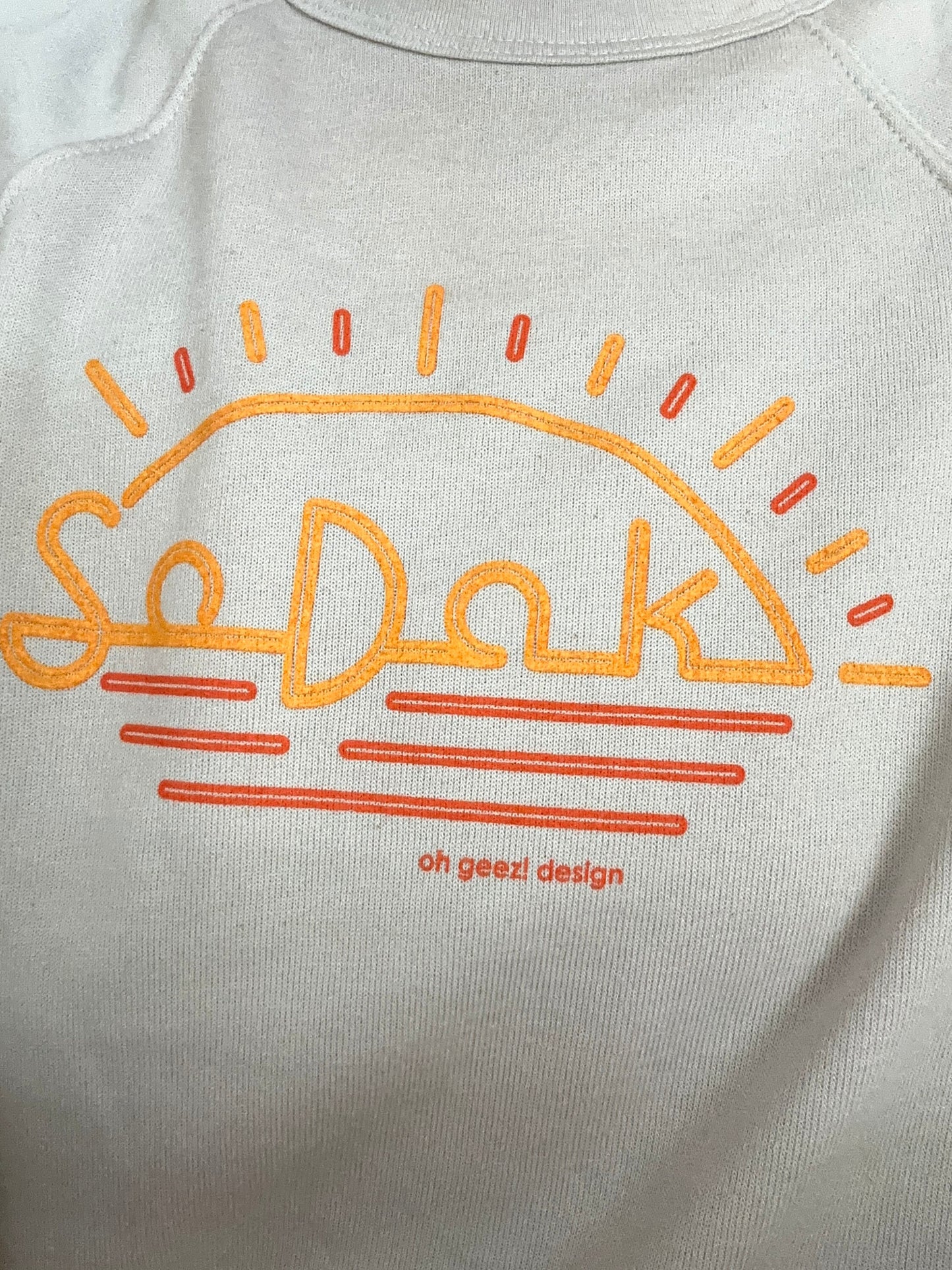 SoDak Neon Sun Crew Unisex Sweatshirt by Oh Geez! Design