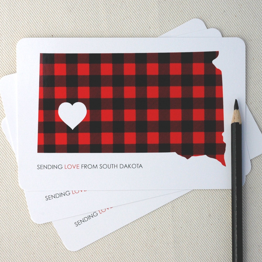 South Dakota Flannel Love Postcards